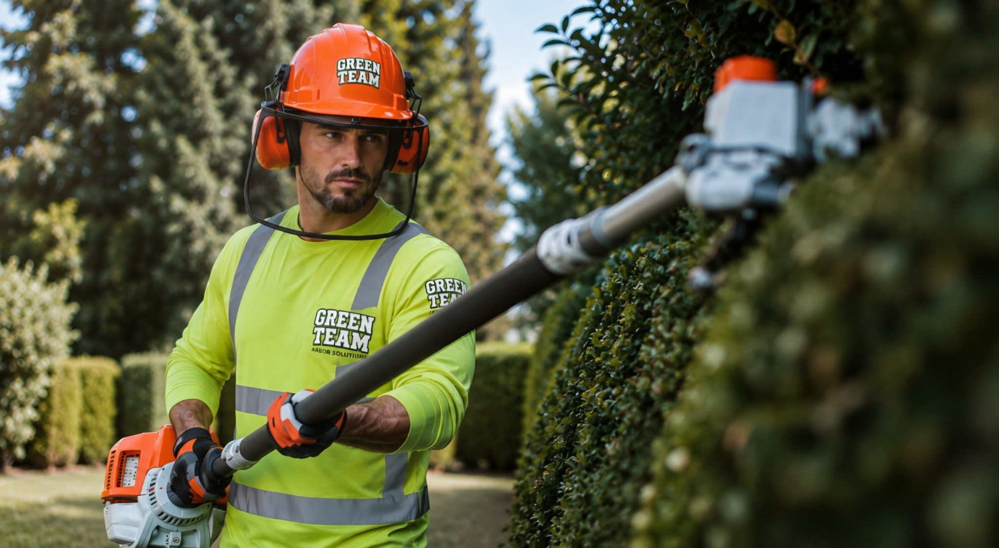 Professionally trimmed shrubs and hedges